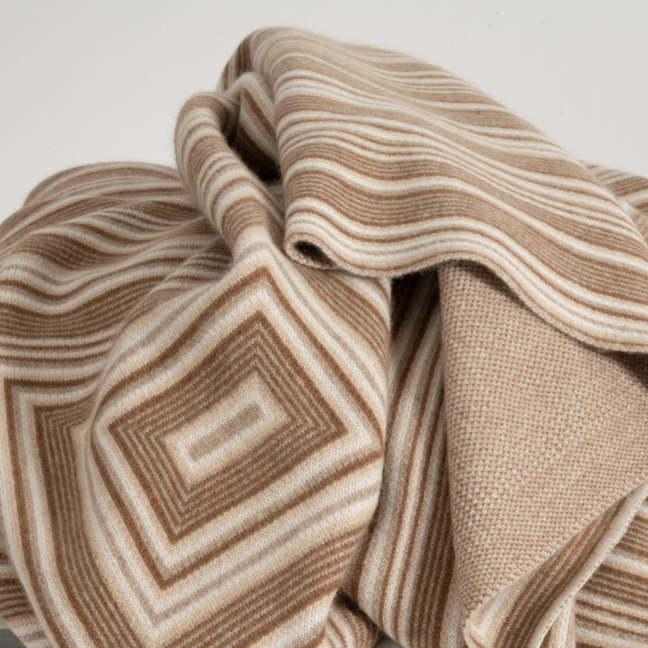 Concentric Cognac Cashmere Throw