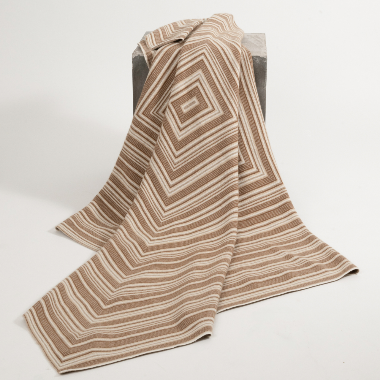 Concentric Cognac Cashmere Throw