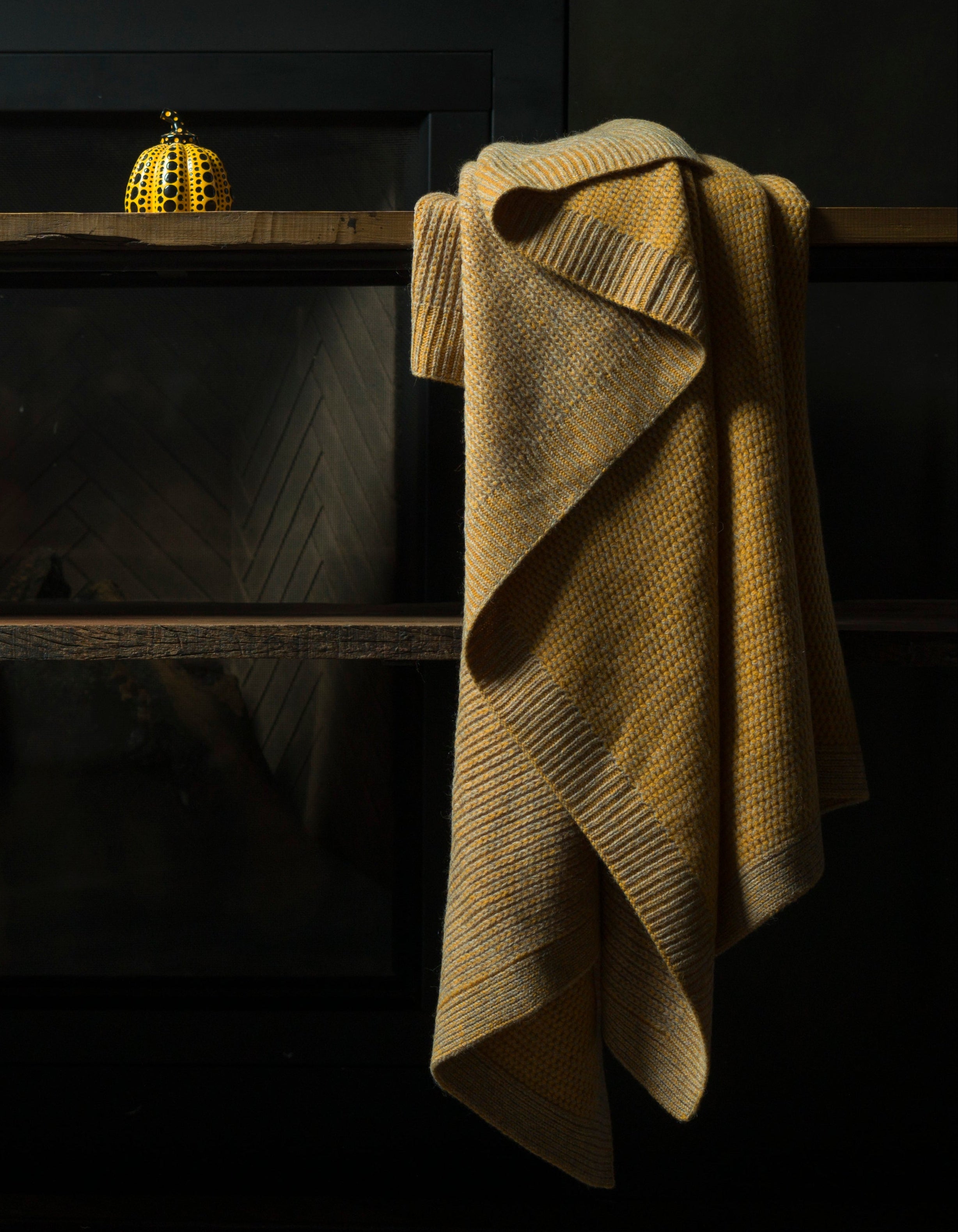 Gold & Platinum Beehive Knit Throw
