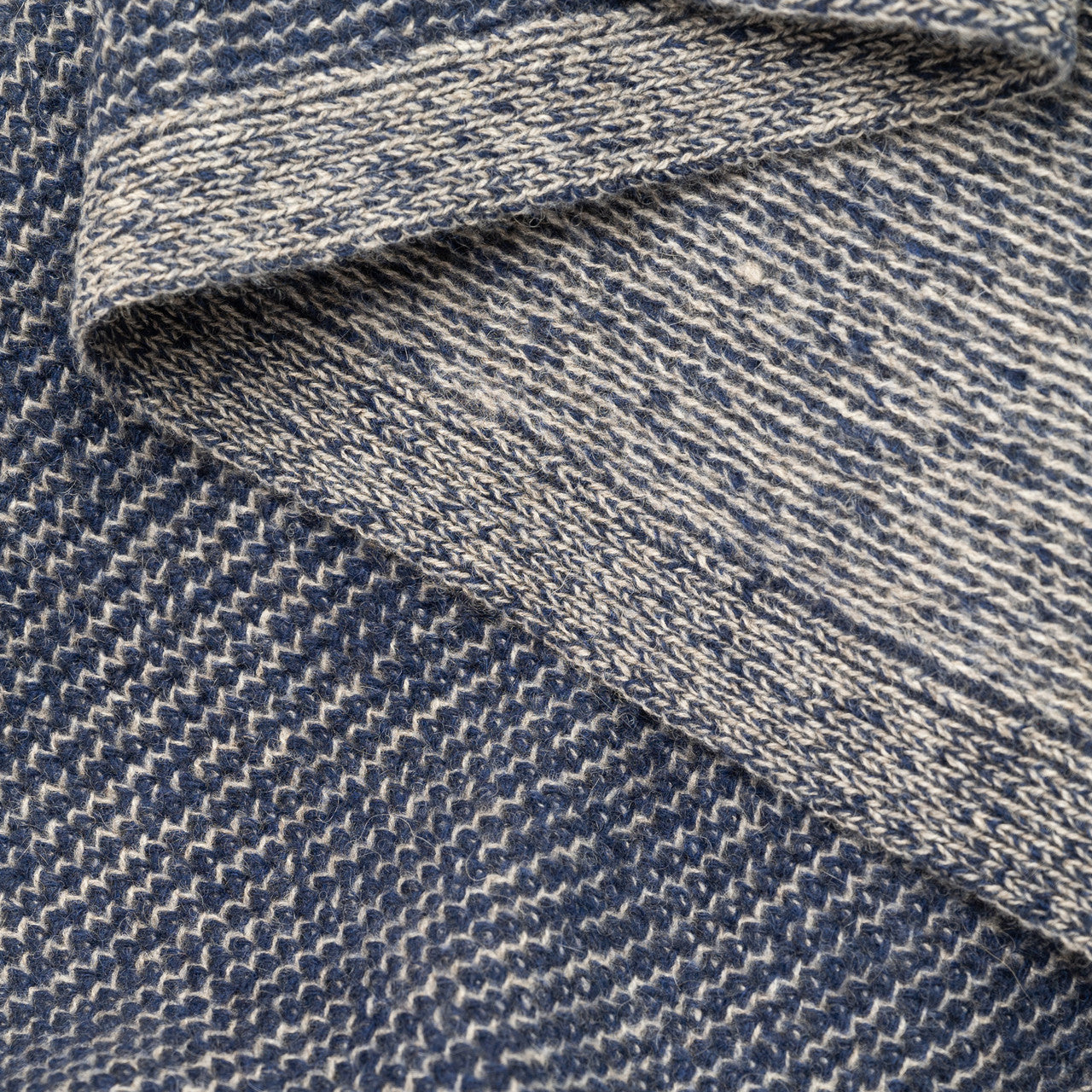 Cobalt & Platinum Yak Beehive Knit Throw