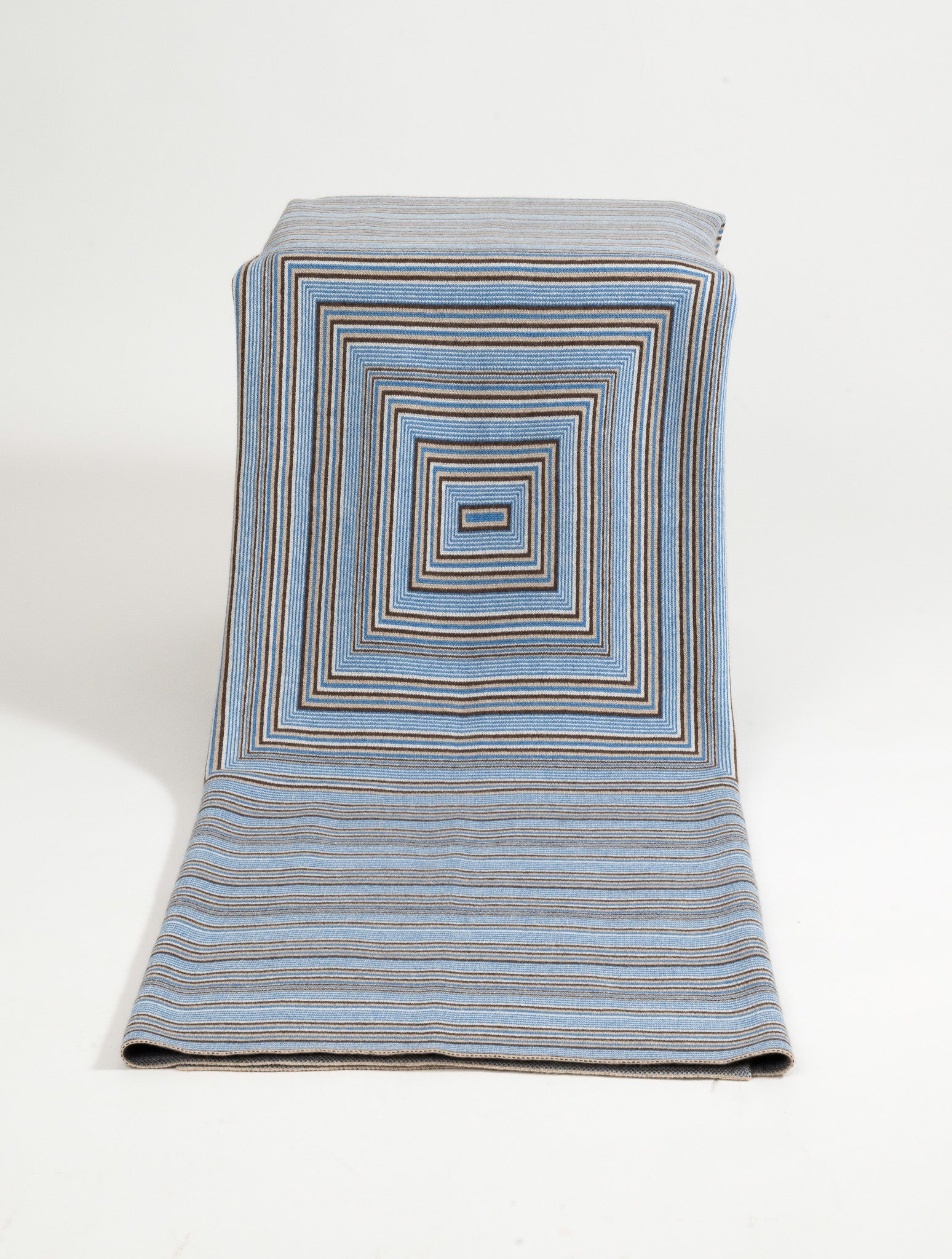 Concentric Bright Blue Cashmere Throw
