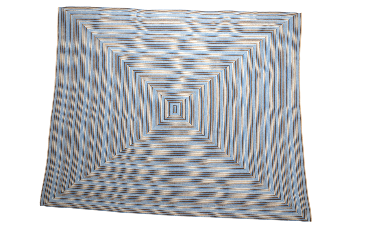 Concentric Bright Blue Cashmere Throw