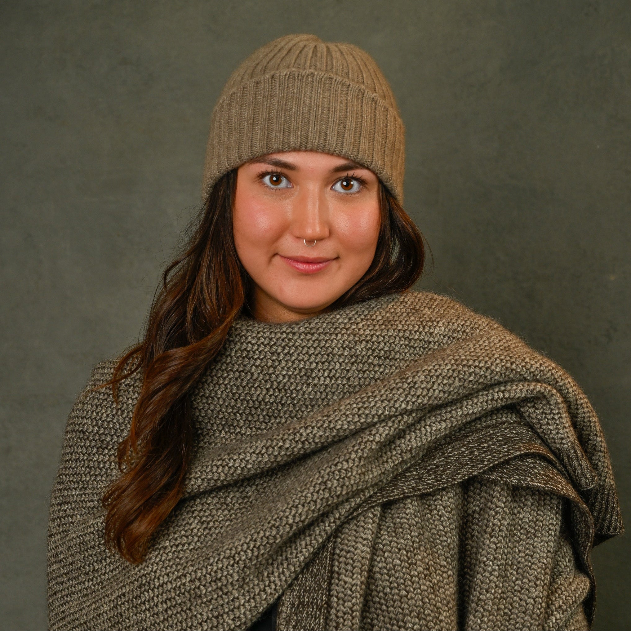 Chocolate & Platinum Yak Beehive Throw