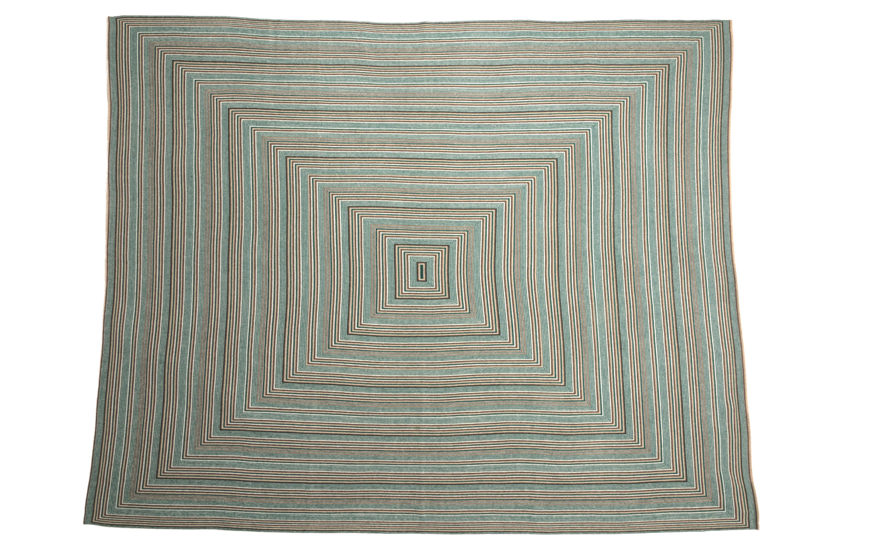Concentric Green Cashmere Throw