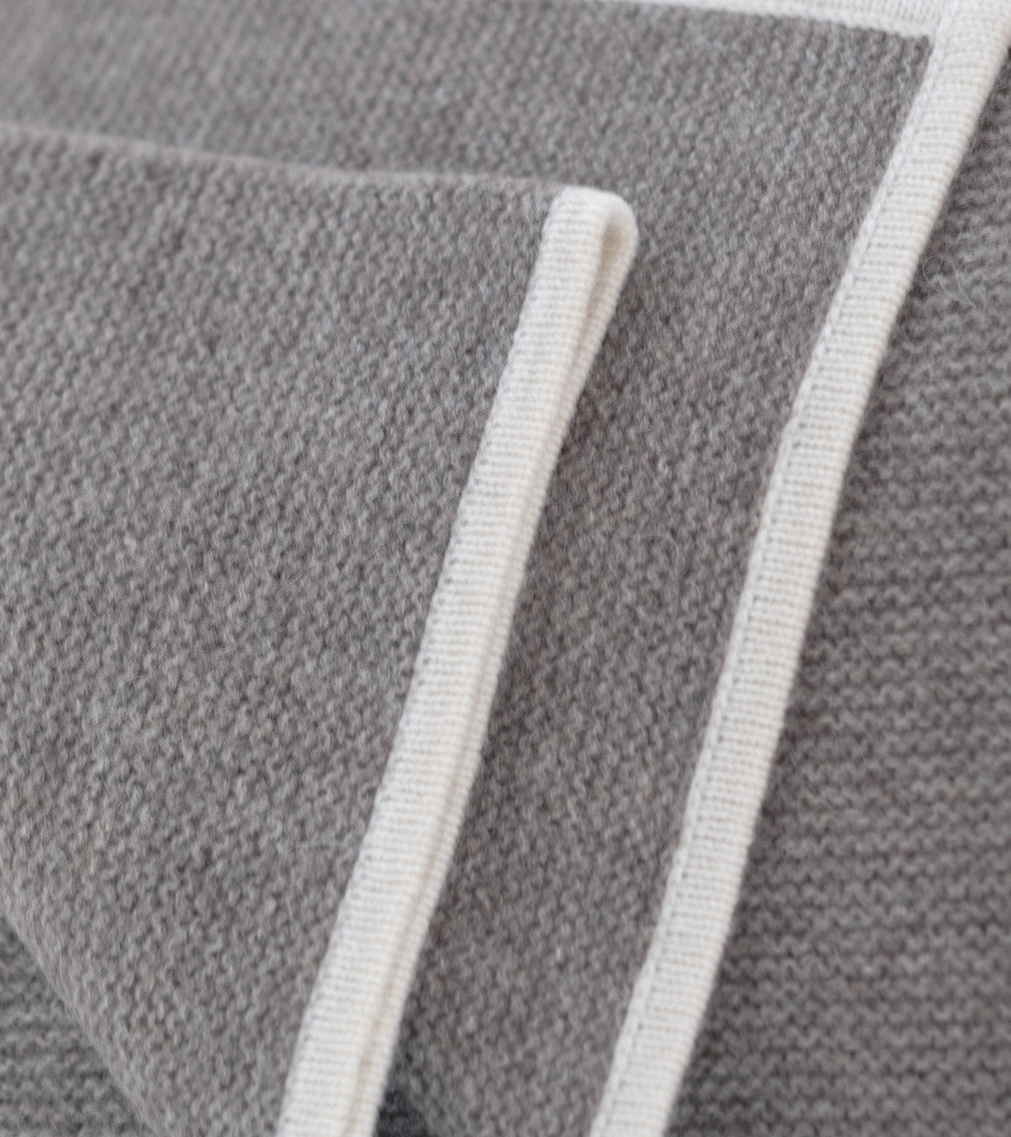 Platinum & White Purl Knit Yak Down Throw