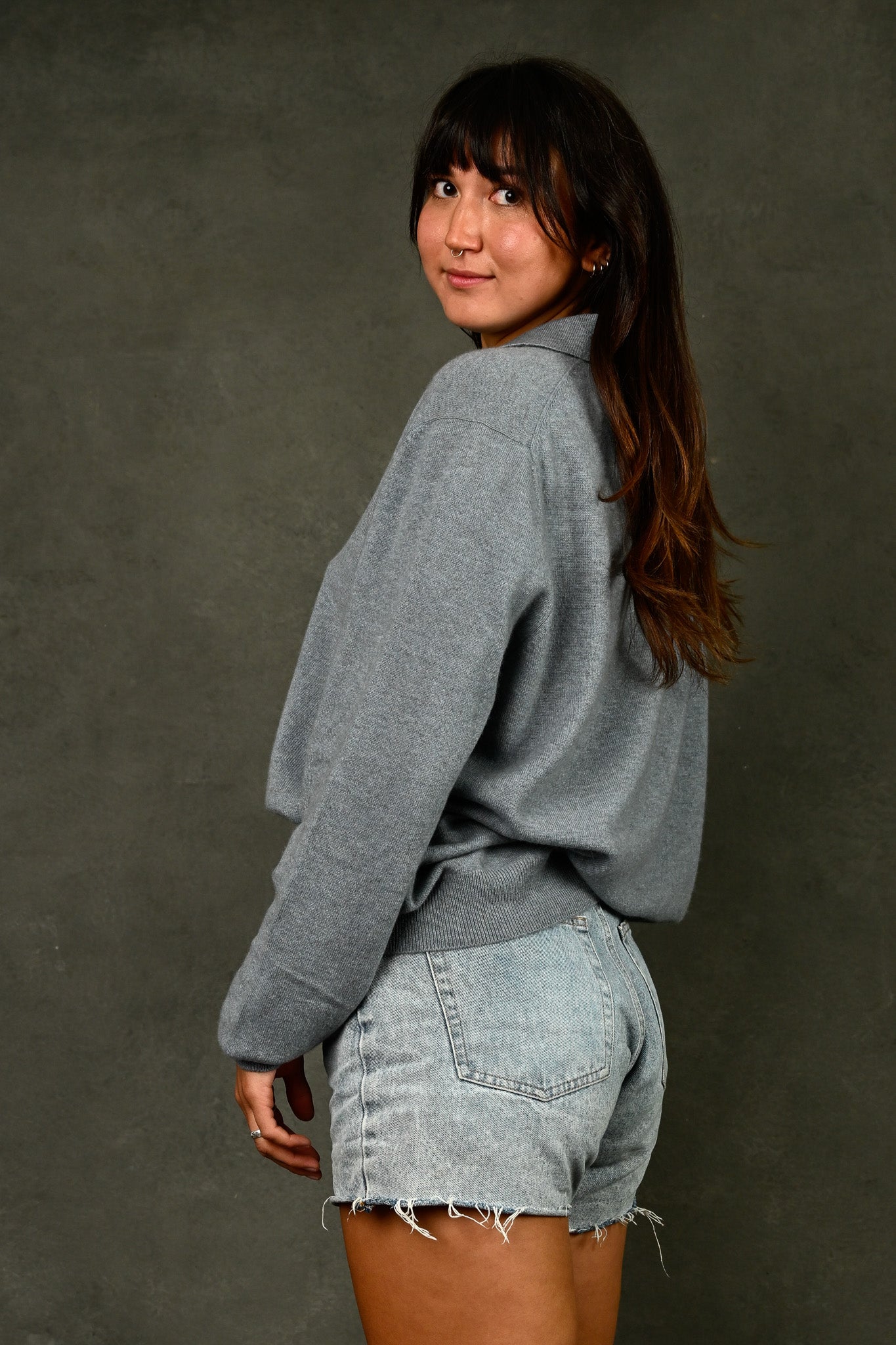 Mongolian Cashmere Loungewear Polo in Oceania