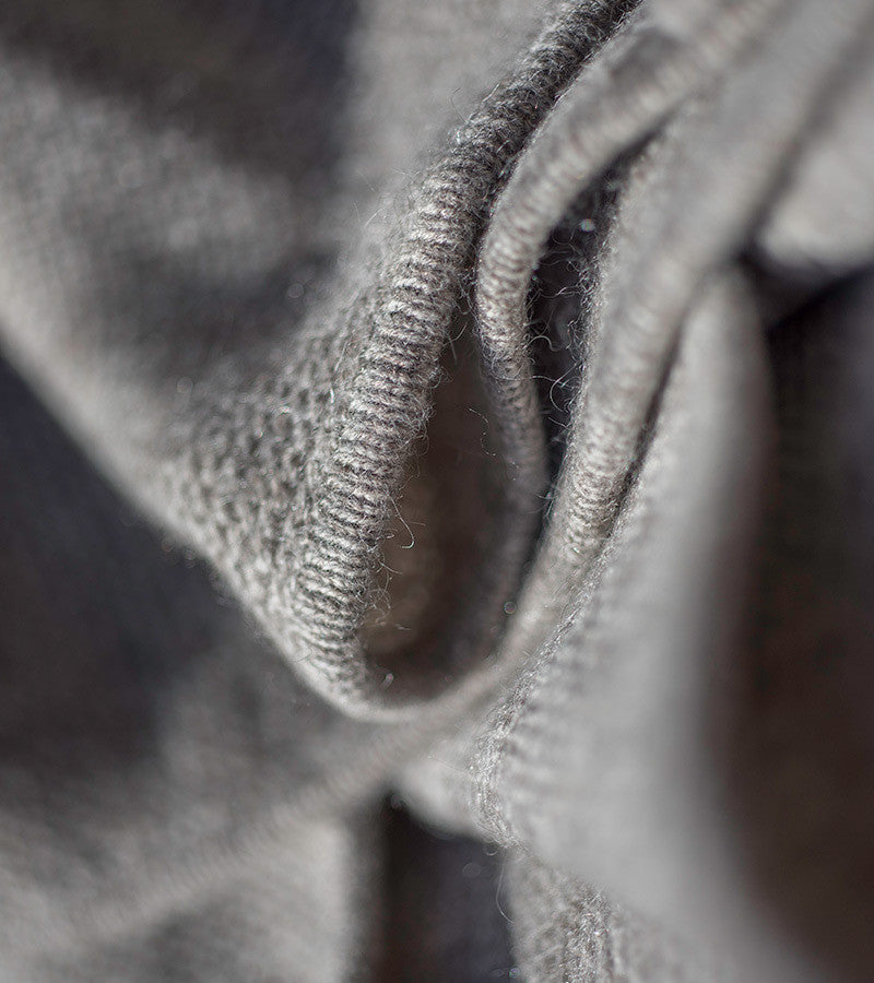 Solid Platinum Purl Knit Yak Down Throw