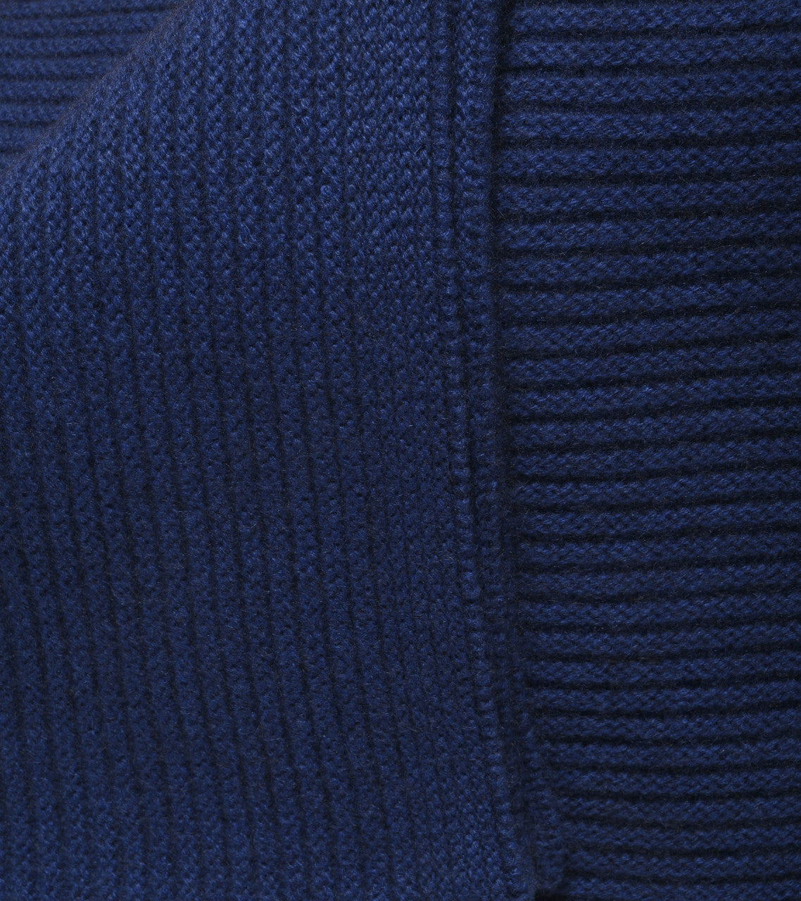 Cobalt Blue Ribbed Knit Cashmere Throw