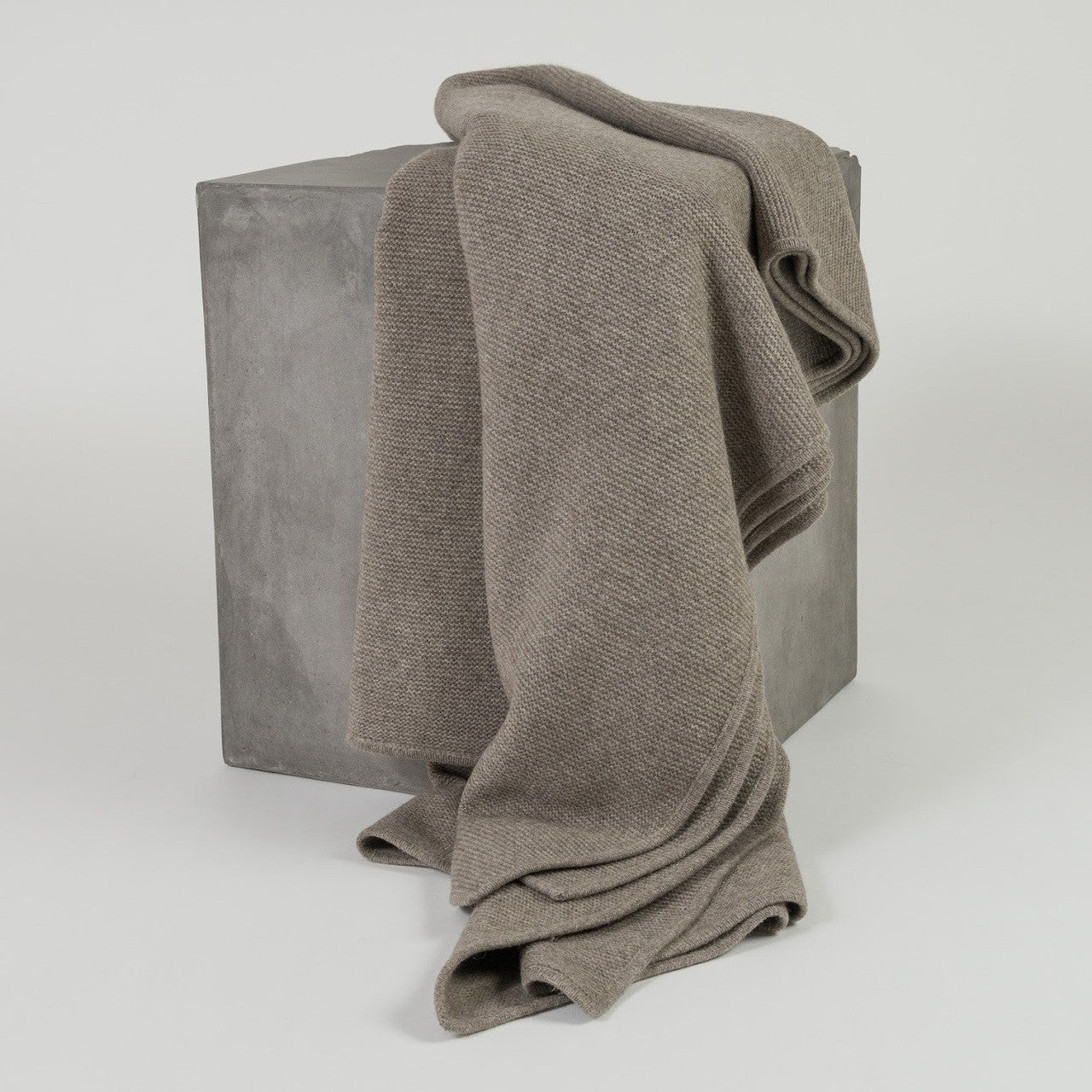 Solid Platinum Purl Knit Yak Down Throw