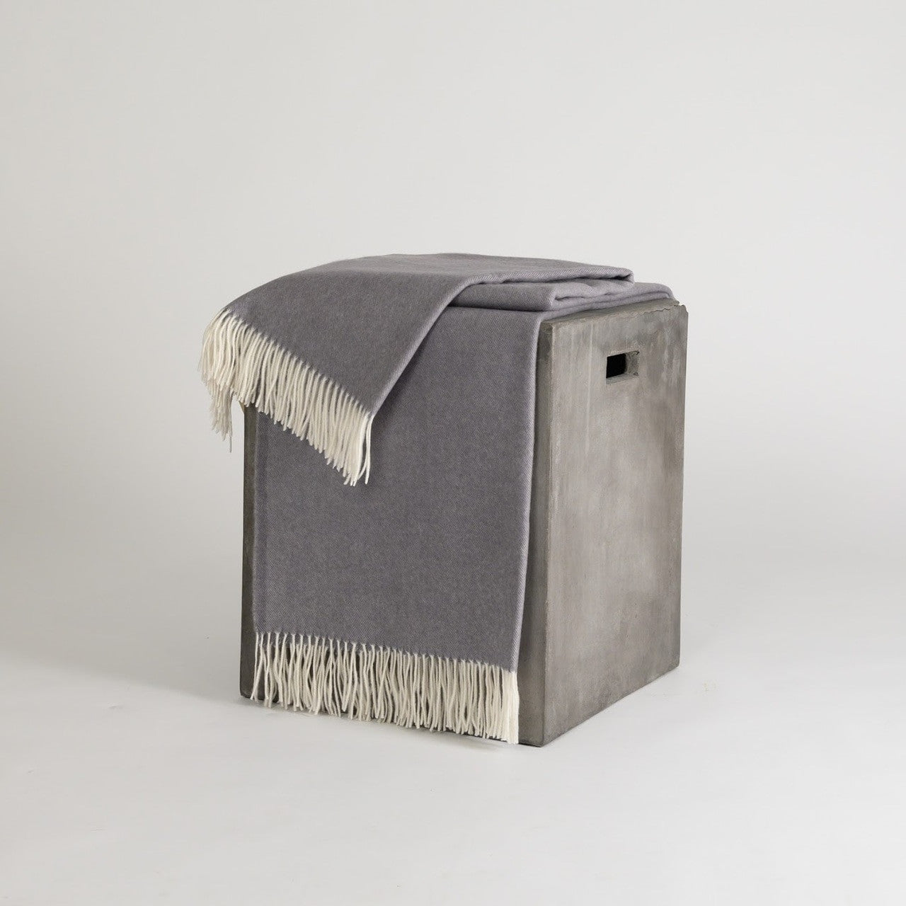 Gray & White Woven Cashmere Throw