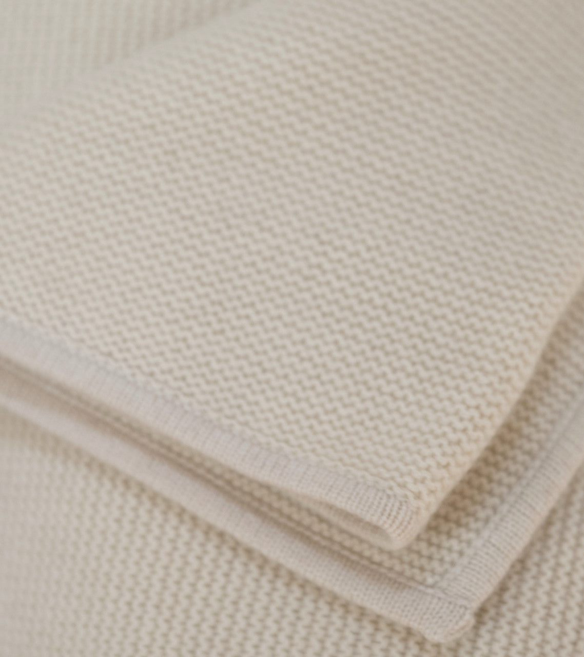 Cream Purl Knit Cashmere Throw