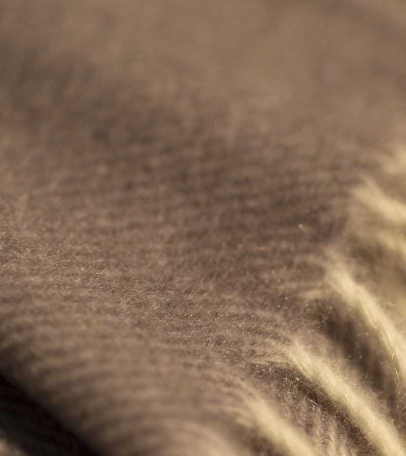 Gray & White Woven Cashmere Throw