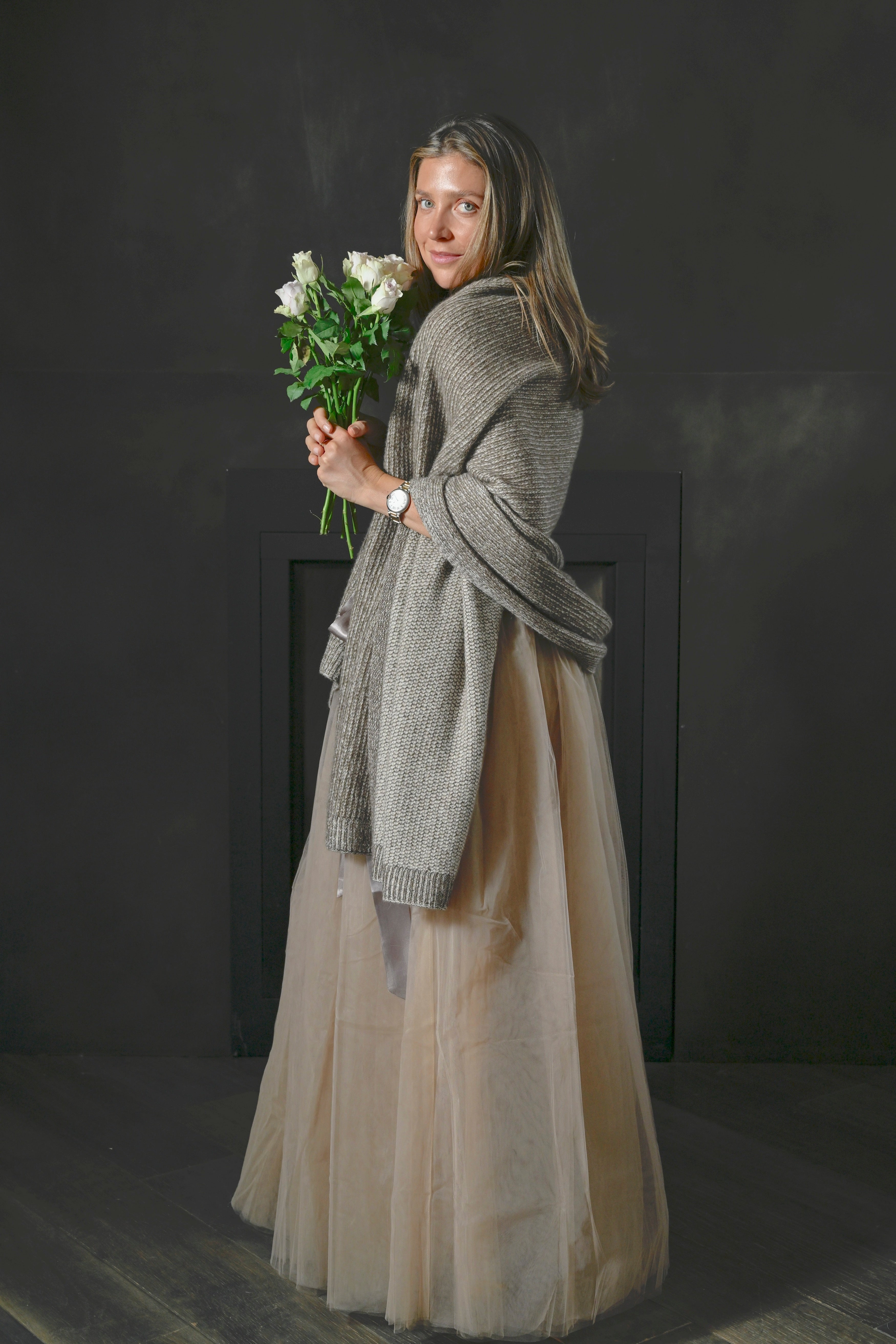 Cappuccino & Beige Beehive Knit Throw
