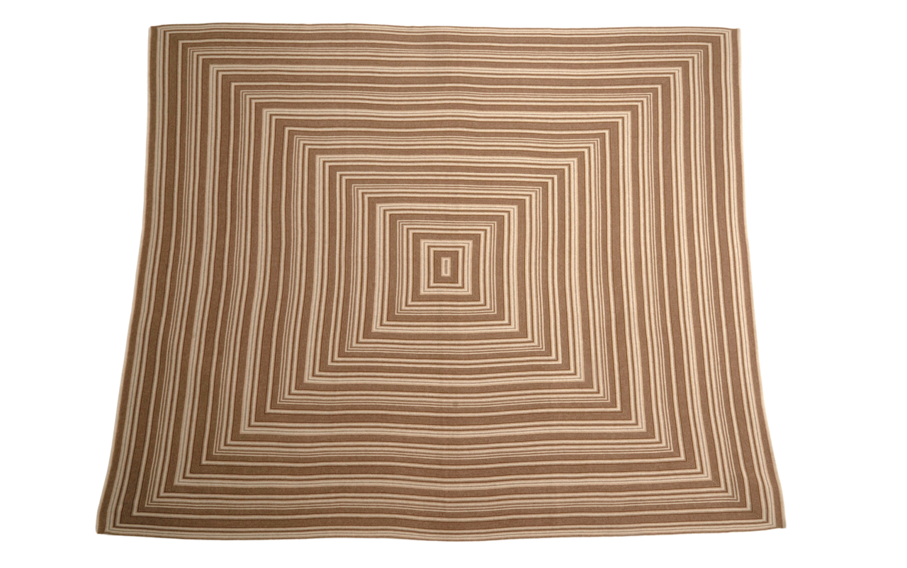 Concentric Cognac Cashmere Throw