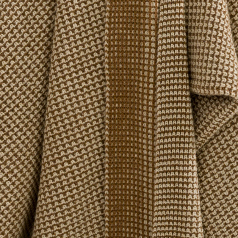 Linen & Cognac Waffle Knit Cashmere Throw