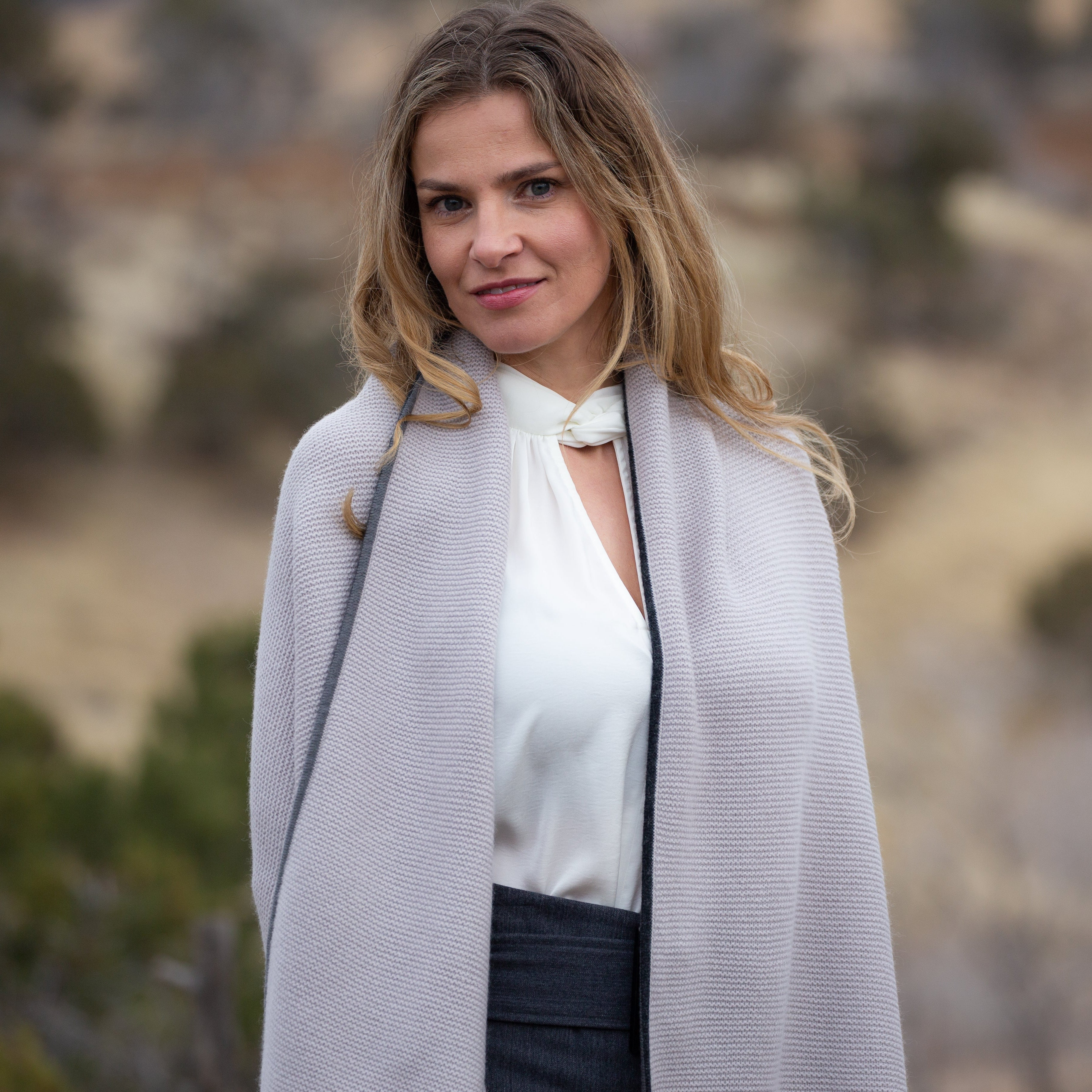 Fine Purl Knit Cashmere Throws