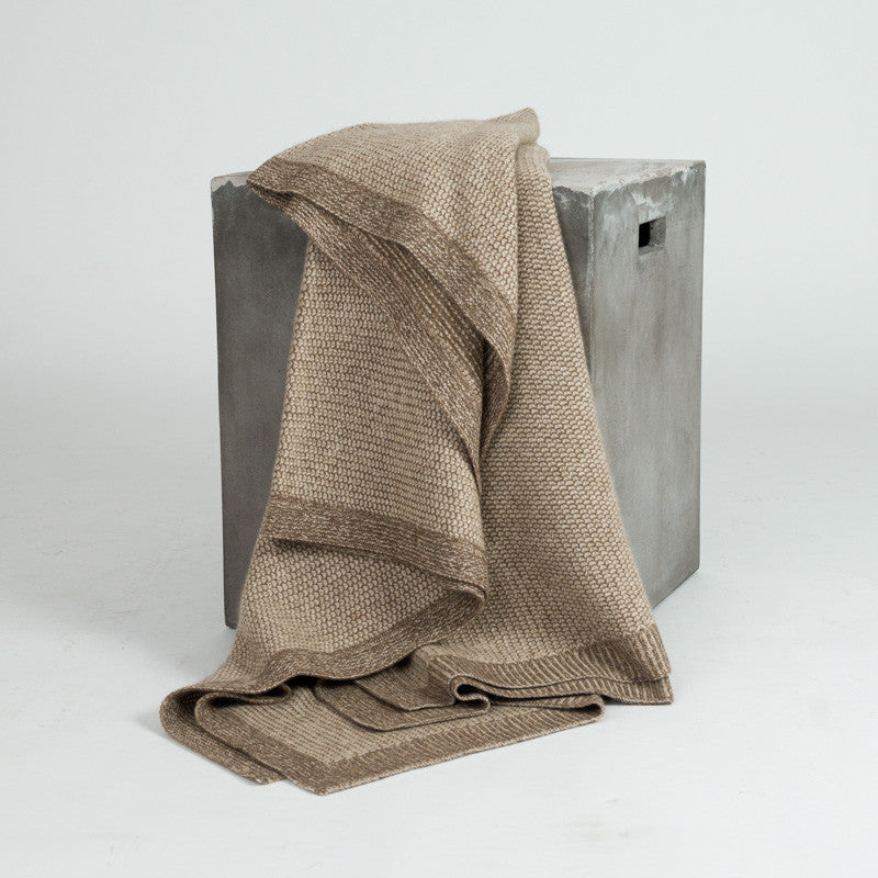 Cappuccino & Beige Beehive Knit Throw