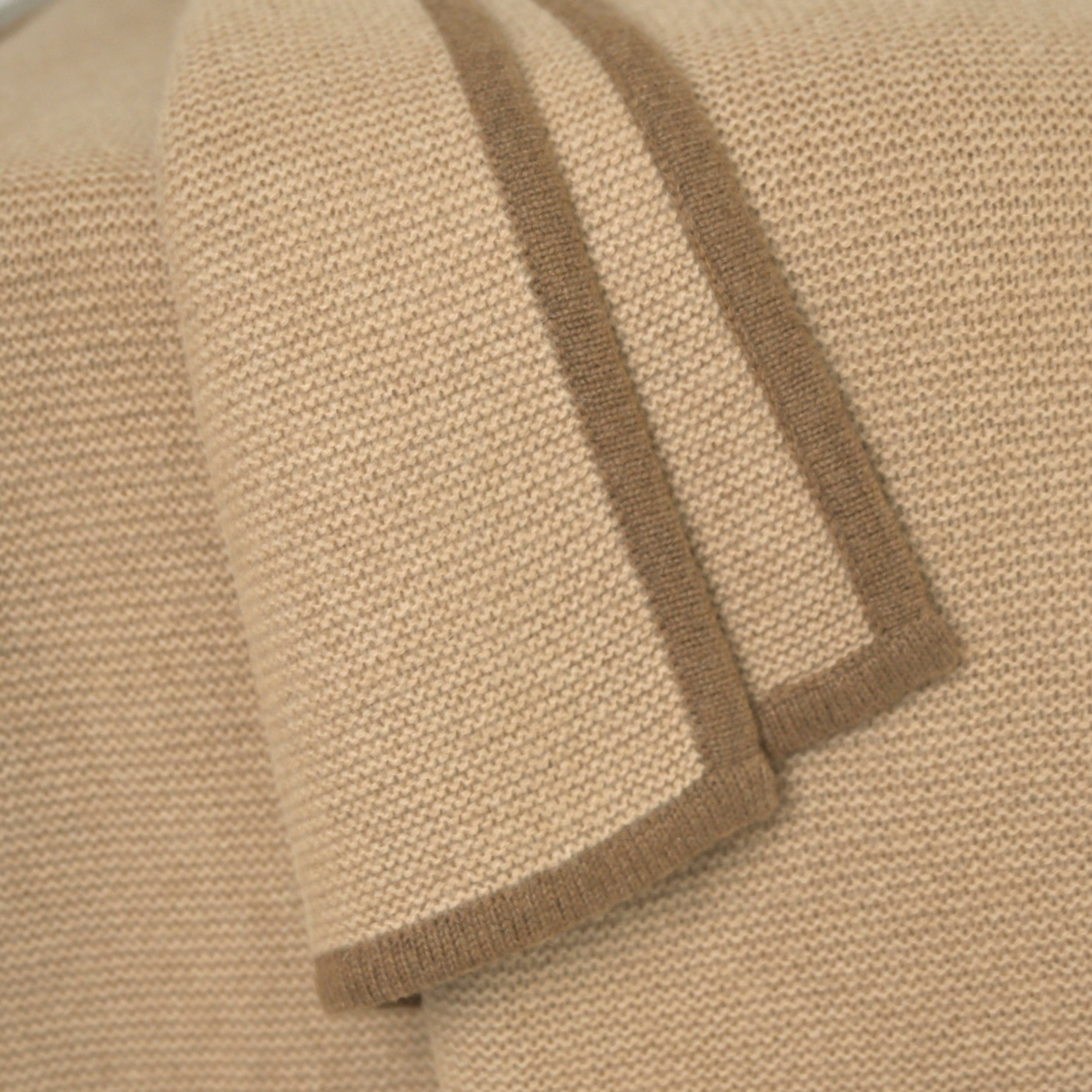 All-Camel Purl knit in Dune with a Gobi Border