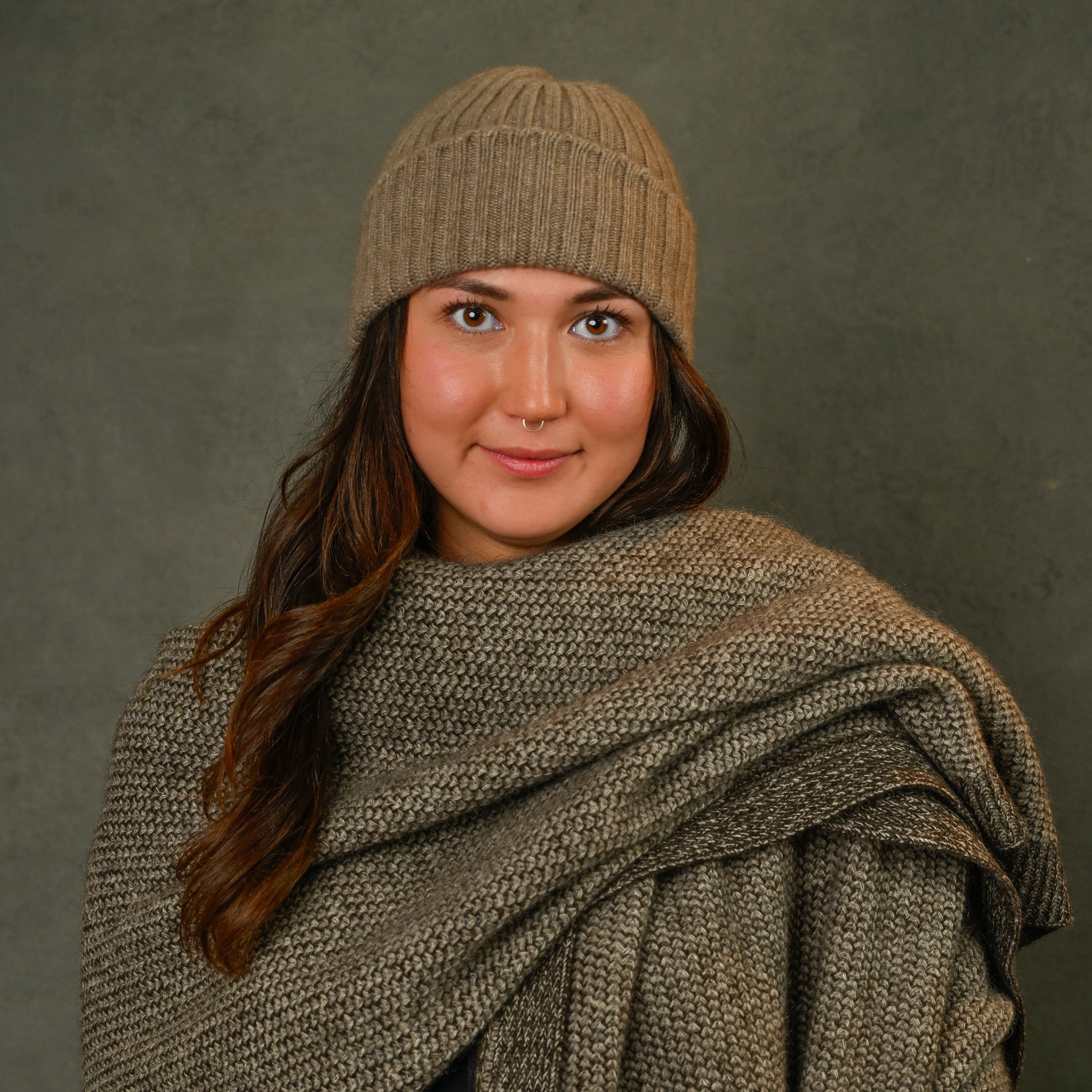 Chocolate & Platinum Yak Beehive Throw