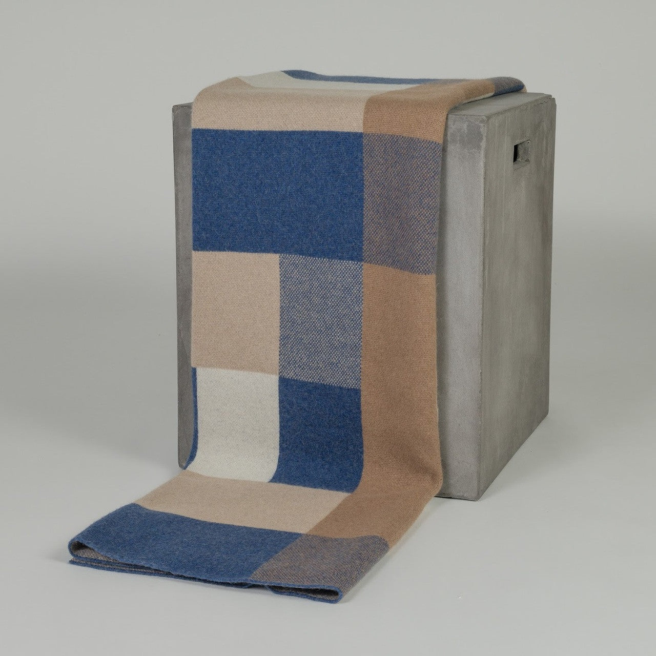 Bauhaus Blue & Cream Camel Down Throw